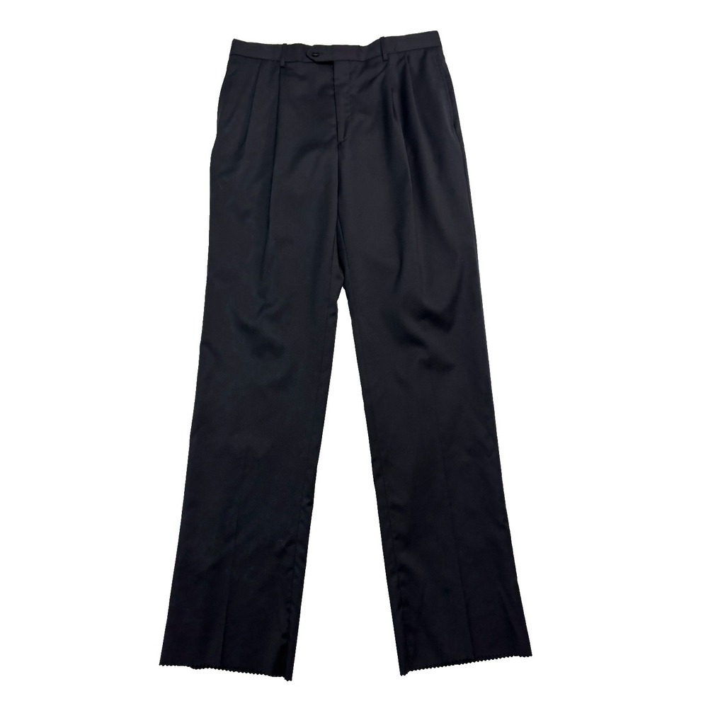 New Jos‎ A Bank 36R Black Dress Suit Pants Trouser Pleated High Waisted Unhemmed